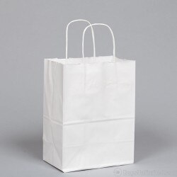 White Kraft Paper Shopping Bags wit